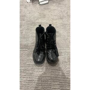 Little girls black sparkle booties size 3